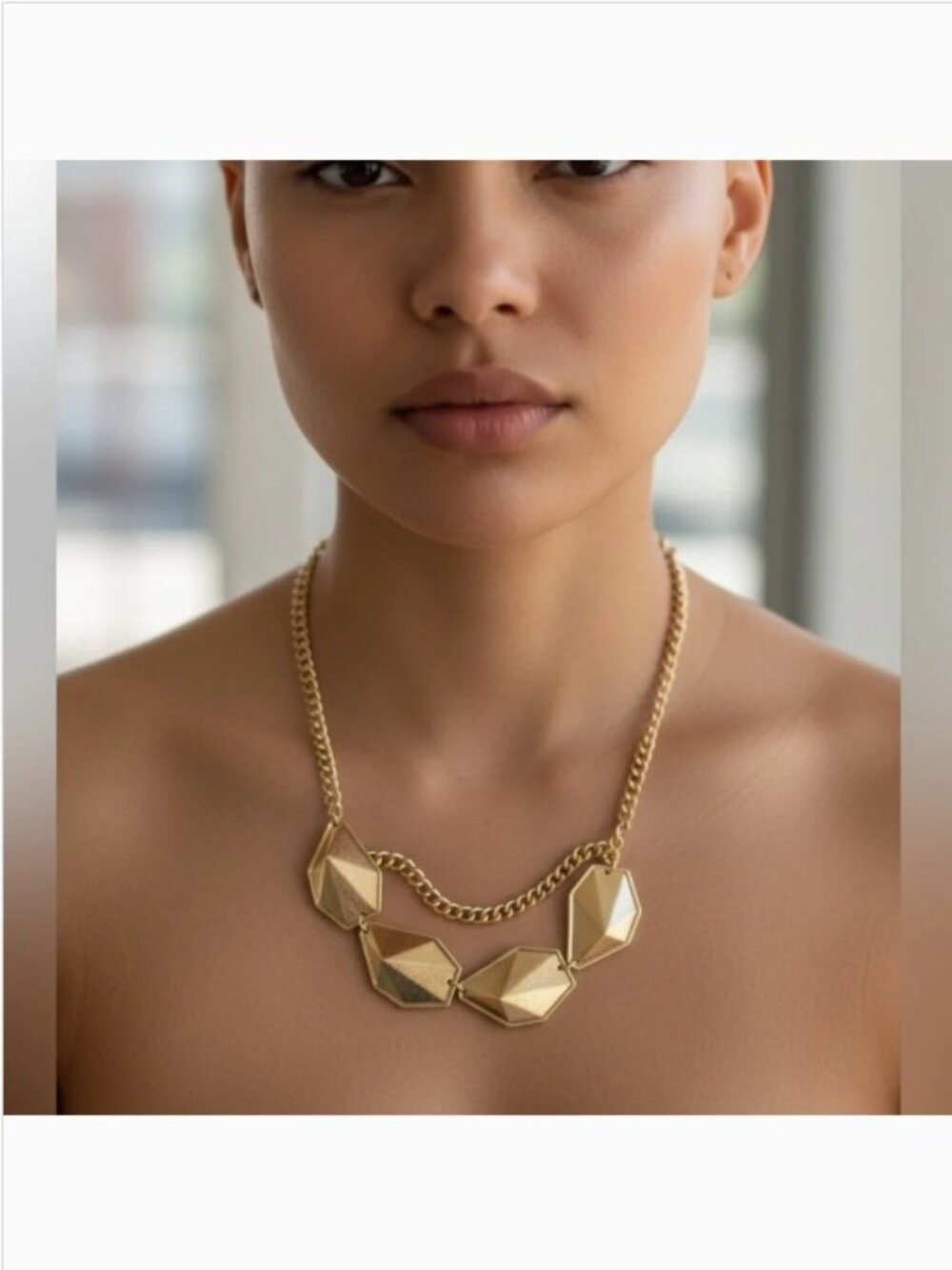 Elegant Geometric Statement Necklace